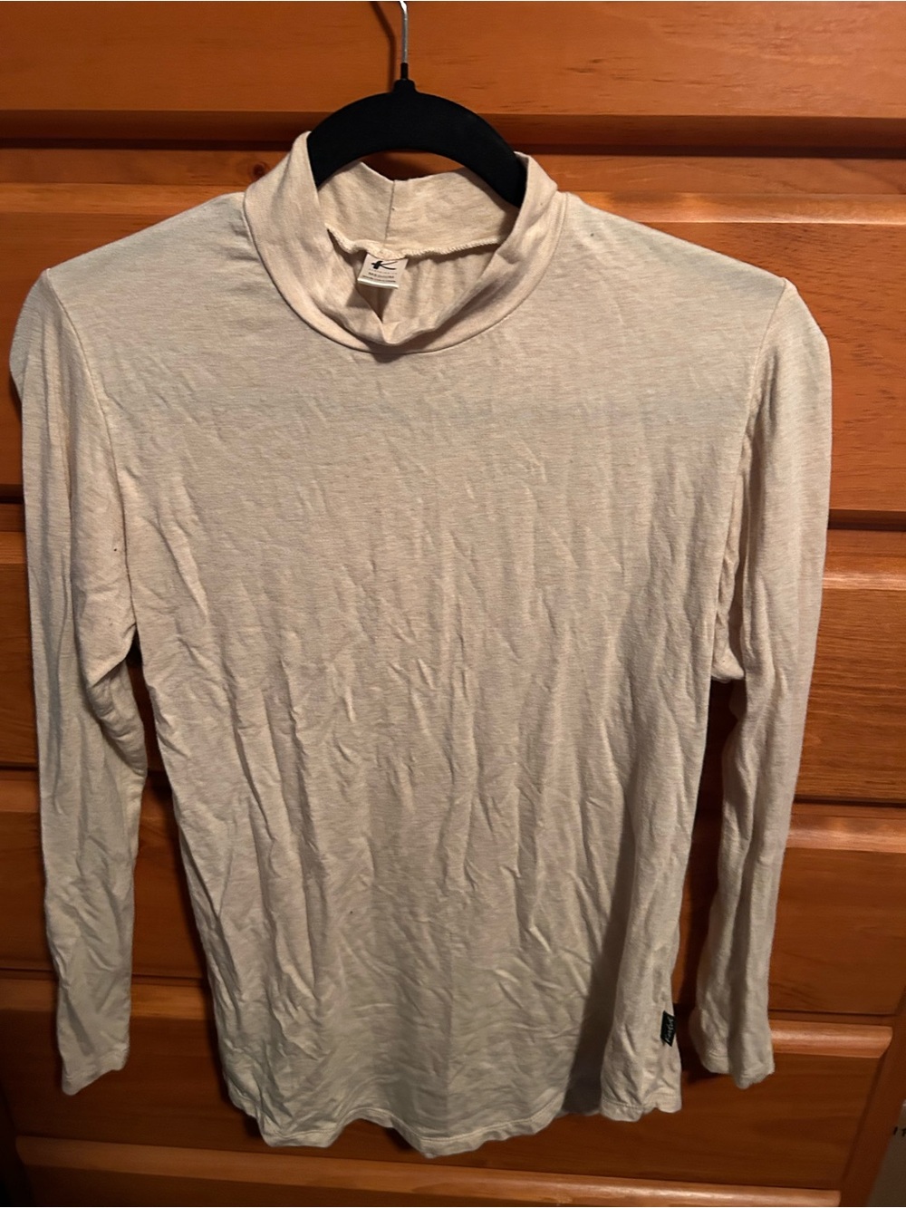 Women’s Lightweight Heathered Cream Turtleneck Long-Sleeve Tunic